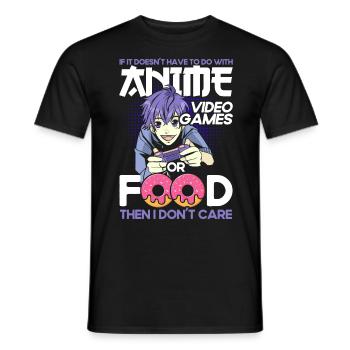Anime Video Games Or Food - Men's T-Shirt - black - Front - AI Model Male 178 light (178cm)