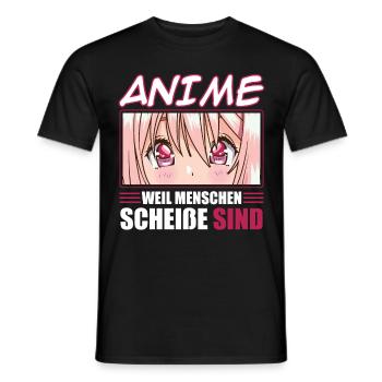 Anime Weil Menschen Scheiße Sind - Männer T-Shirt - Schwarz - Vorne - AI Model Male 178 light (178cm)