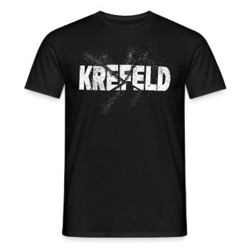 Krefeld Germany City Font Grunge Splash - Men's T-Shirt - black - Front - AI Model Male 178 light (178cm)