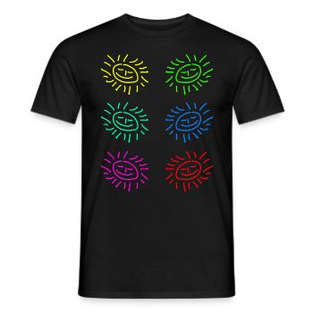 sun sticker yellow red - Männer T-Shirt - Schwarz - Vorne - AI Model Male 178 light (178cm)