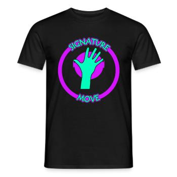 signature move face palm violet blue - Men's T-Shirt - black - Front - AI Model Male 178 light (178cm)