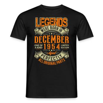 1954 Dezember Geburtstag Legende - Männer T-Shirt - Schwarz - Vorne - AI Model Male 178 light (178cm)