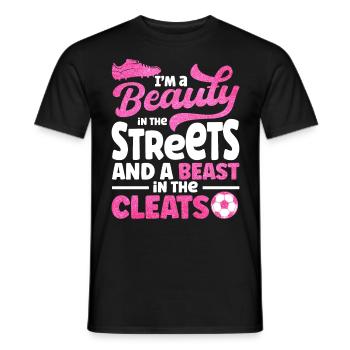 À A Beauty In The Streets et A Beast In The - T-shirt homme - noir - Devant - AI Model Male 178 light (178cm)