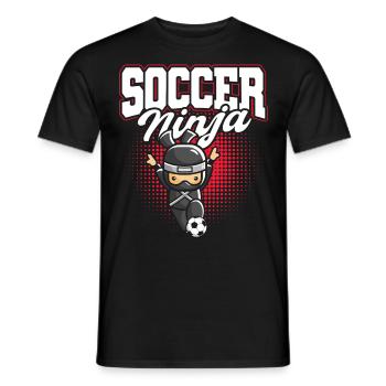 Joueur de football ninja mignon amoureux du football drôle - T-shirt homme - noir - Devant - AI Model Male 178 light (178cm)