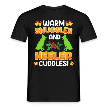 Australian Cattle Dog Warm Snuggles and Heeler - Men's T-Shirt - black - Front - AI Model Male 178 light (178cm)