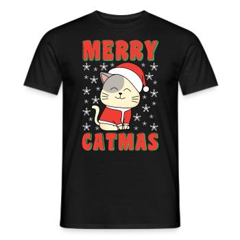 Merry Catmas Cats Christmas Cat Propriétaire - T-shirt homme - noir - Devant - AI Model Male 178 light (178cm)
