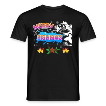 Pêcheur Noël Pêche Joyeux Poissons - T-shirt homme - noir - Devant - AI Model Male 178 light (178cm)