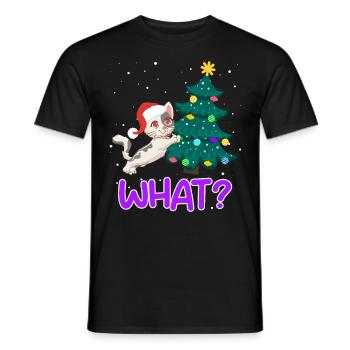 What? Lustige Katze Tannenbaum Kätzchen - Männer T-Shirt - Schwarz - Vorne - AI Model Male 178 light (178cm)