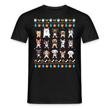 Chiens de Noël moches Propriétaires de chiens Noël - T-shirt homme - noir - Devant - AI Model Male 178 light (178cm)