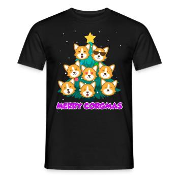 Joyeux Corgmas Chiens Noël Welsh Corgi - T-shirt homme - noir - Devant - AI Model Male 178 light (178cm)