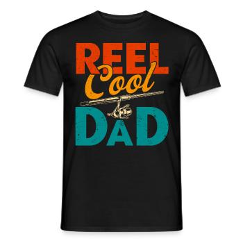 Reel Cool Dad Fishing Father - Men's T-Shirt - black - Front - AI Model Male 178 light (178cm)