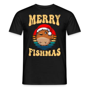 Merry Fishmas Angler Aquariophile Aquarium - T-shirt homme - noir - Devant - AI Model Male 178 light (178cm)