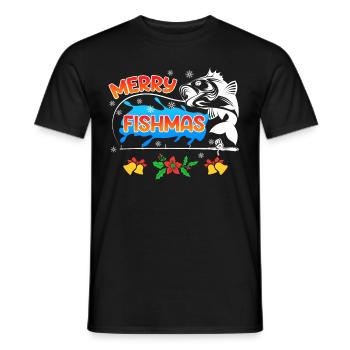Pêcheur Noël Pêche Joyeux Poissons - T-shirt homme - noir - Devant - AI Model Male 178 light (178cm)