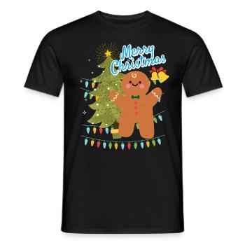 Merry Christmas Cookie Keks Ugly Christmas - Männer T-Shirt - Schwarz - Vorne - AI Model Male 178 light (178cm)