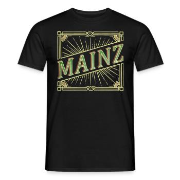 Mainz Deutschland Stadt Schrift Vintage Retro - Männer T-Shirt - Schwarz - Vorne - AI Model Male 178 light (178cm)
