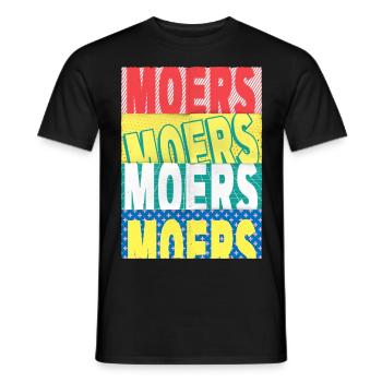 Moers Germany City Font Skyline - Men's T-Shirt - black - Front - AI Model Male 178 light (178cm)