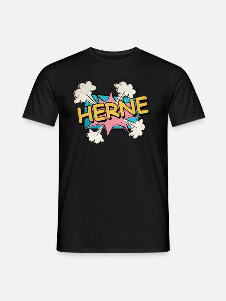 Herne Deutschland Stadt Schrift Pop Art Comic - Männer T-Shirt - Schwarz