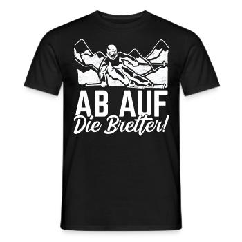 Skifahren Skipiste Ab auf die Bretter - Männer T-Shirt - Schwarz - Vorne - AI Model Male 178 light (178cm)