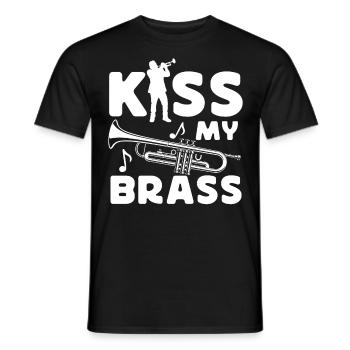 Trumpet Player Pun Kiss My Brass - Männer T-Shirt - Schwarz - Vorne - AI Model Male 178 light (178cm)