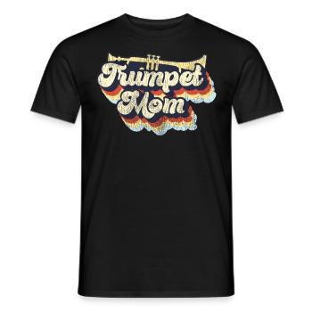 Trompettiste Maman Mère Rétro - T-shirt homme - noir - Devant - AI Model Male 178 light (178cm)