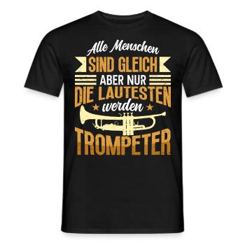 Trompeter Trompete Instrument Blechblasmusik - Männer T-Shirt - Schwarz - Vorne - AI Model Male 178 light (178cm)