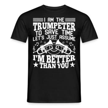 Trumpeter Trumpet Instrument Brass Music - Men's T-Shirt - black - Front - AI Model Male 178 light (178cm)