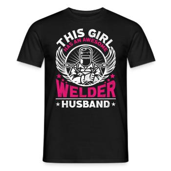 Soudeur Soudeur Femme Mari Ceci - T-shirt homme - noir - Devant - AI Model Male 178 light (178cm)
