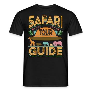 Safari Tour Guide - Männer T-Shirt - Schwarz - Vorne - AI Model Male 178 light (178cm)
