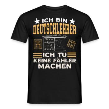 Ich Bin Deutschlehrer Schule Grammatik Grammatiker - Männer T-Shirt - Schwarz - Vorne - AI Model Male 178 light (178cm)