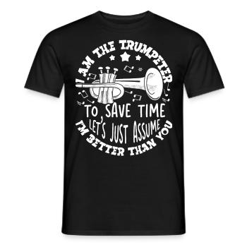 Trumpeter Trumpet Instrument Brass Music - Men's T-Shirt - black - Front - AI Model Male 178 light (178cm)