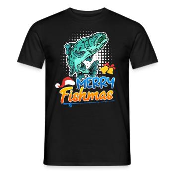 Angler Christmas Christmas - Men's T-Shirt - black - Front - AI Model Male 178 light (178cm)