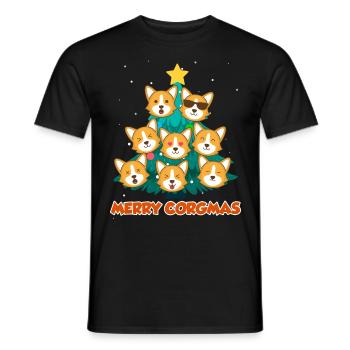 Joyeux Corgmas Chiens Noël Welsh Corgi - T-shirt homme - noir - Devant - AI Model Male 178 light (178cm)