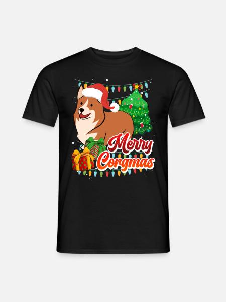 Merry Corgmas Hundebesitzer Corgi Hund - Männer T-Shirt - Schwarz
