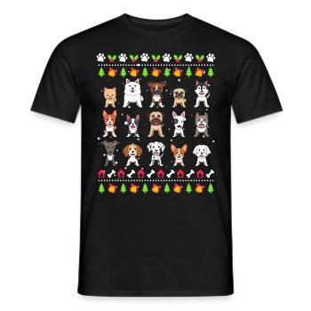 Chiens de Noël moches Propriétaires de chiens Noël - T-shirt homme - noir - Devant - AI Model Male 178 light (178cm)