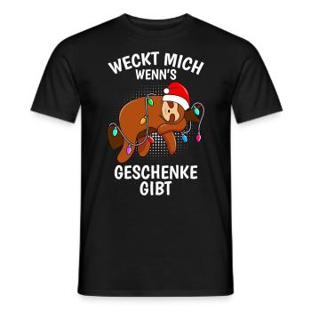 Weckt mich auf wenn es Geschenke gibt - Männer T-Shirt - Schwarz - Vorne - AI Model Male 178 light (178cm)