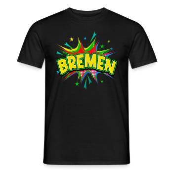 Bremen Germany City Pop Art Comic Art - Men's T-Shirt - black - Front - AI Model Male 178 light (178cm)