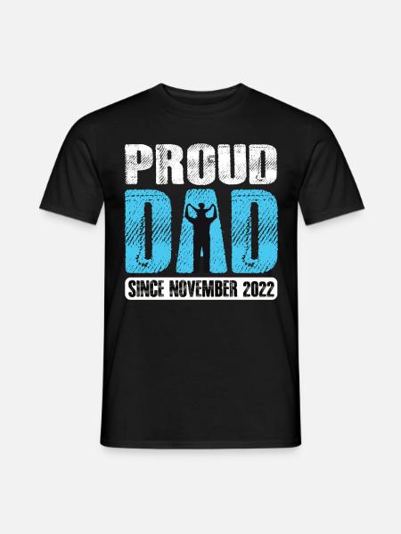 Proud Dad Since November 2022 - Männer T-Shirt - Schwarz
