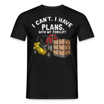 Magasiniers pour les caristes et les chariots élévateurs - T-shirt homme - noir - Devant - AI Model Male 178 light (178cm)