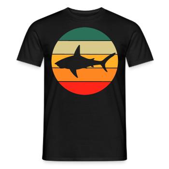 Retro Hai - Männer T-Shirt - Schwarz - Vorne - AI Model Male 178 light (178cm)