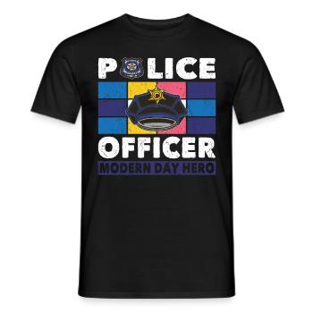 Polizist Police Officer Modern Day Hero Polizei - Männer T-Shirt - Schwarz - Vorne - AI Model Male 178 light (178cm)