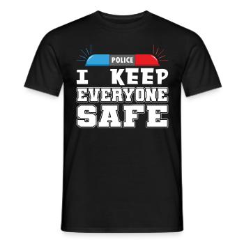 Polizist I Keep Everyone Safe Polizei Uniform - Männer T-Shirt - Schwarz - Vorne - AI Model Male 178 light (178cm)