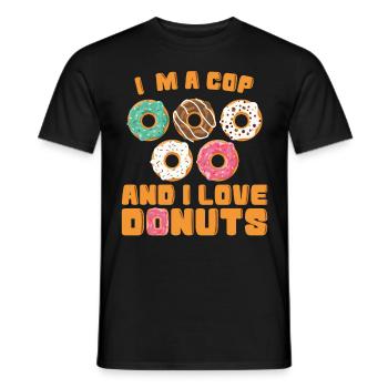 Polizist Im A Cop I Love Donuts Polizei Uniform - Männer T-Shirt - Schwarz - Vorne - AI Model Male 178 light (178cm)