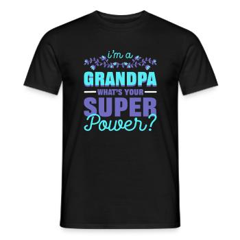 Je suis un grand-père Quel est ton superpouvoir grand-père - T-shirt homme - noir - Devant - AI Model Male 178 light (178cm)