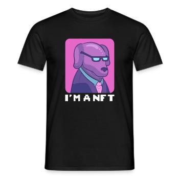 Je suis un NFT Crypto Blockchain Art - T-shirt homme - noir - Devant - AI Model Male 178 light (178cm)