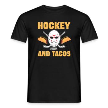 Hockey and Tacos Ice Hockey Mexican Tacos - Männer T-Shirt - Schwarz - Vorne - AI Model Male 178 light (178cm)
