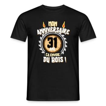 Cadeau anniversaire Homme menuisier 31 ans - T-shirt homme - noir - Devant - AI Model Male 178 light (178cm)