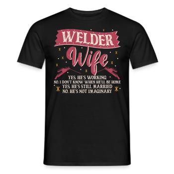 Welder Welding Wife Welder Wife - Männer T-Shirt - Schwarz - Vorne - AI Model Male 178 light (178cm)