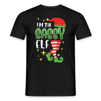 Freche Elfe Ich bin die sassy Elfe Nikolaus - Männer T-Shirt - Schwarz - Vorne - AI Model Male 178 light (178cm)