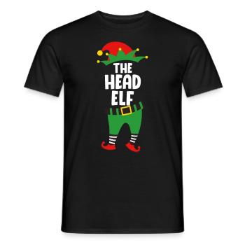 Le chef Elf Boss Elf Papa Christmas - T-shirt homme - noir - Devant - AI Model Male 178 light (178cm)