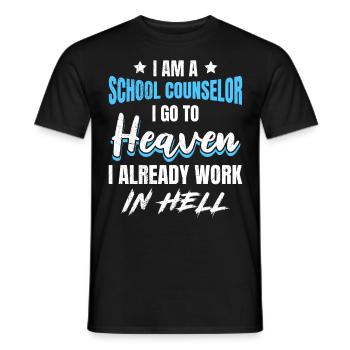 I work in hell School companion - Men's T-Shirt - black - Front - AI Model Male 178 light (178cm)